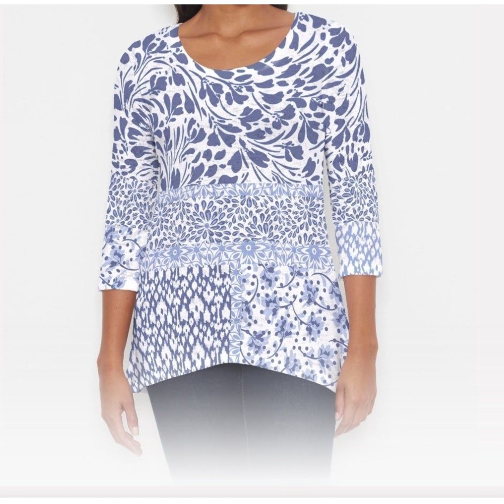 Whimsical Blue (13560) ~ Katherine Hi-Lo Thermal Tunic SKU 13560-HLO $92.00